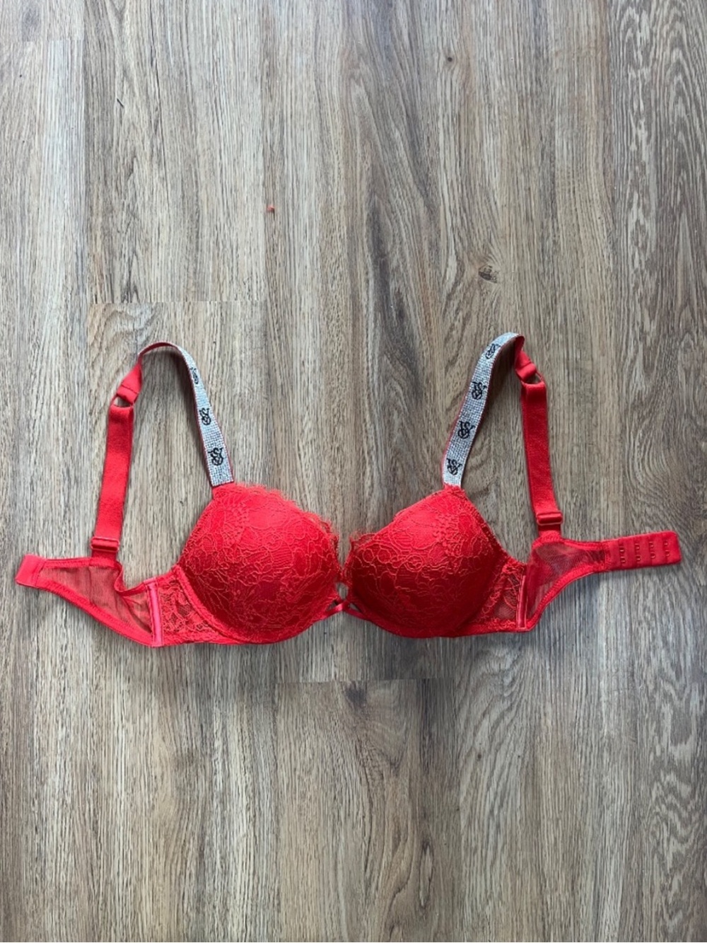Victoria’s Secret Shine Strap Unlined Low-Cut Lace Demi Bra
